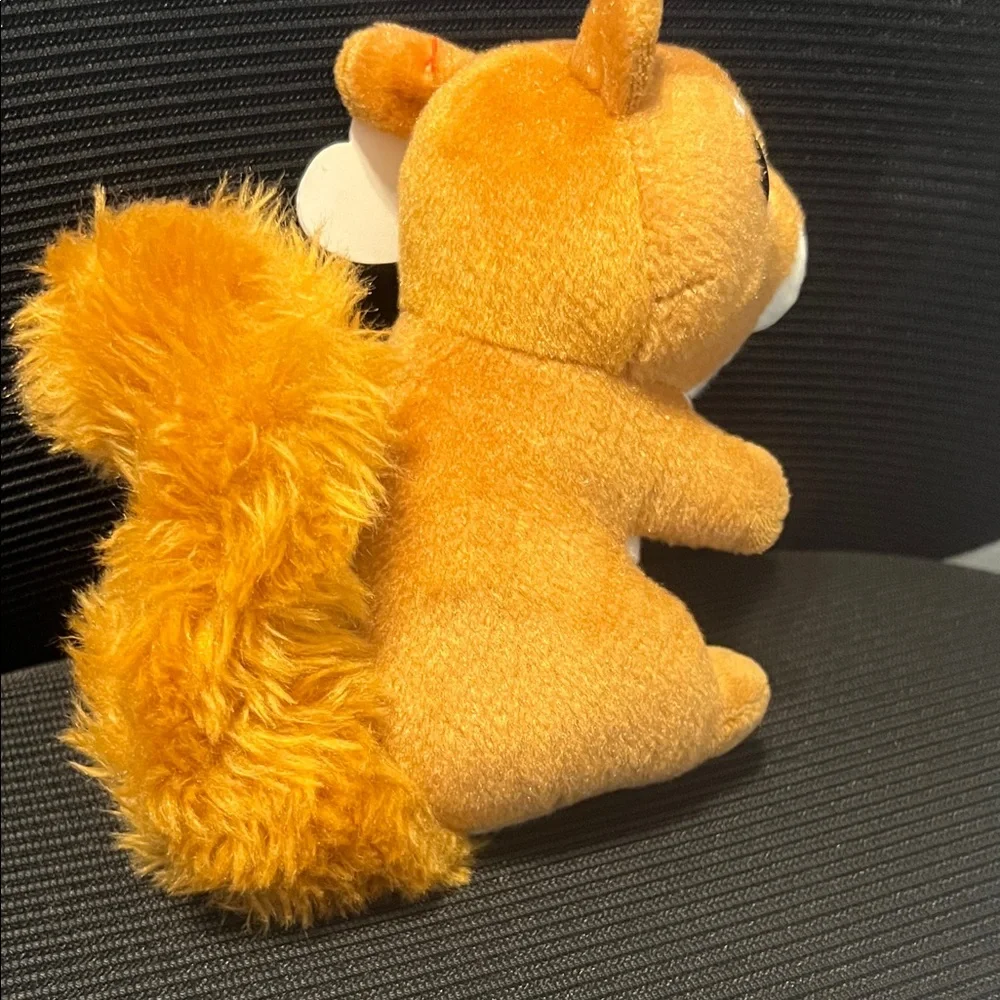 Ty Orange Squirrel Beanie Plush with Fluffy Tail